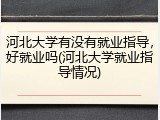 河北大学有没有就业指导，好就业吗(河北大学就业指导情况)