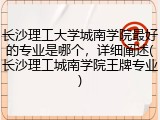 长沙理工大学城南学院最好的专业是哪个，详细阐述(长沙理工城南学院王牌专业)