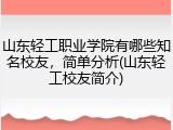 山东轻工职业学院有哪些知名校友，简单分析(山东轻工校友简介)