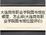 大连商务职业学院图书馆在哪里，怎么样(大连商务职业学院图书馆位置评价)