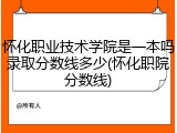 怀化职业技术学院是一本吗录取分数线多少(怀化职院分数线)