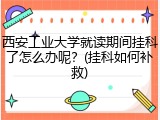 西安工业大学就读期间挂科了怎么办呢？(挂科如何补救)