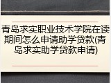 青岛求实职业技术学院在读期间怎么申请助学贷款(青岛求实助学贷款申请)