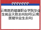 云南医药健康职业学院毕业生就业大致去向如何(云南医健毕业生去向)