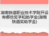 湖南铁道职业技术学院开设有哪些奖学和助学金(湖南铁道奖助学金)