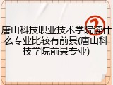 唐山科技职业技术学院读什么专业比较有前景(唐山科技学院前景专业)