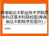 青海柴达木职业技术学院是专科还是本科院校呢(青海柴达木职院学历层次)