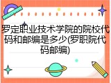 罗定职业技术学院的院校代码和邮编是多少(罗职院代码邮编)