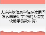 大连东软信息学院在读期间怎么申请助学贷款(大连东软助学贷款申请)