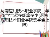 河南应用技术职业学院一年奖学金最多能拿多少(河南应用技术职业学院奖学金上限)