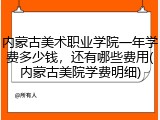 内蒙古美术职业学院一年学费多少钱，还有哪些费用(内蒙古美院学费明细)