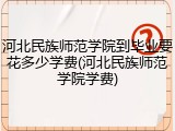 河北民族师范学院到毕业要花多少学费(河北民族师范学院学费)