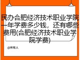 民办合肥经济技术职业学院一年学费多少钱，还有哪些费用(合肥经济技术职业学院学费)