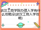 武汉工商学院办理入学有什么攻略没(武汉工商入学攻略)