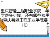重庆智能工程职业学院一年学费多少钱，还有哪些费用(重庆智能工程职业学院费用)