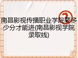 南昌影视传播职业学院要多少分才能进(南昌影视学院录取线)
