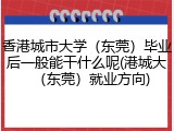 香港城市大学（东莞）毕业后一般能干什么呢(港城大（东莞）就业方向)