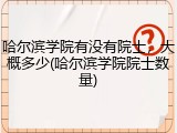 哈尔滨学院有没有院士，大概多少(哈尔滨学院院士数量)