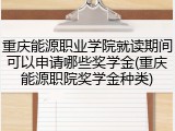 重庆能源职业学院就读期间可以申请哪些奖学金(重庆能源职院奖学金种类)
