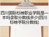 四川国际标榜职业学院是一本吗录取分数线多少(四川标榜学院分数线)