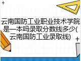 云南国防工业职业技术学院是一本吗录取分数线多少(云南国防工业录取线)