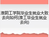 淮阴工学院毕业生就业大致去向如何(淮工毕业生就业去向)
