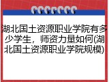 湖北国土资源职业学院有多少学生，师资力量如何(湖北国土资源职业学院规模)
