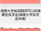 海南大学就读期间可以申请哪些奖学金(海南大学奖学金申请)