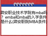 潞安职业技术学院有mba吗？emba和mba的入学条件是什么(潞安职院MBA条件)