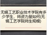 无锡工艺职业技术学院有多少学生，师资力量如何(无锡工艺学院师生规模)