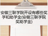 安徽三联学院开设有哪些奖学和助学金(安徽三联学院奖助学金)