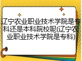 辽宁农业职业技术学院是专科还是本科院校呢(辽宁农业职业技术学院是专科)