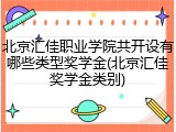 北京汇佳职业学院共开设有哪些类型奖学金(北京汇佳奖学金类别)