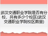 武汉交通职业学院是否有分校，共有多少个校区(武汉交通职业学院校区数量)