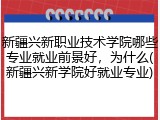 新疆兴新职业技术学院哪些专业就业前景好，为什么(新疆兴新学院好就业专业)