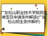 广东松山职业技术学院招生类型及申请条件解读(广东松山招生条件解析)