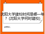 沈阳大学建校时间是哪一年？(沈阳大学何时建校)