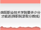 绵阳职业技术学院要多少分才能进(绵职院录取分数线)