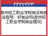 泉州轻工职业学院有没有就业指导，好就业吗(泉州轻工职业学院就业情况)