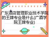 广东酒店管理职业技术学院的王牌专业是什么(广酒学院王牌专业)
