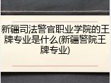 新疆司法警官职业学院的王牌专业是什么(新疆警院王牌专业)