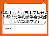 成都工业职业技术学院开设有哪些奖学和助学金(成都工职院奖助学金)