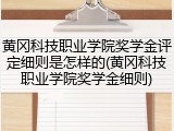 黄冈科技职业学院奖学金评定细则是怎样的(黄冈科技职业学院奖学金细则)