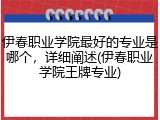 伊春职业学院最好的专业是哪个，详细阐述(伊春职业学院王牌专业)