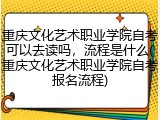 重庆文化艺术职业学院自考可以去读吗，流程是什么(重庆文化艺术职业学院自考报名流程)