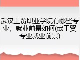 武汉工贸职业学院有哪些专业，就业前景如何(武工贸专业就业前景)