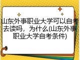 山东外事职业大学可以自考去读吗，为什么(山东外事职业大学自考条件)