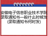 安徽电子信息职业技术学院录取通知书一般什么时候发(录取通知书何时发)