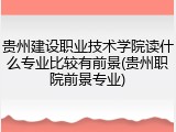 贵州建设职业技术学院读什么专业比较有前景(贵州职院前景专业)