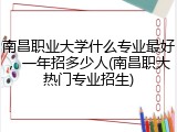 南昌职业大学什么专业最好，一年招多少人(南昌职大热门专业招生)